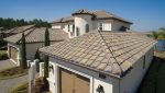 Home featuring energy-efficient Newpoint Concrete Roof Tile in the Barcelona profile and Buckskin color.