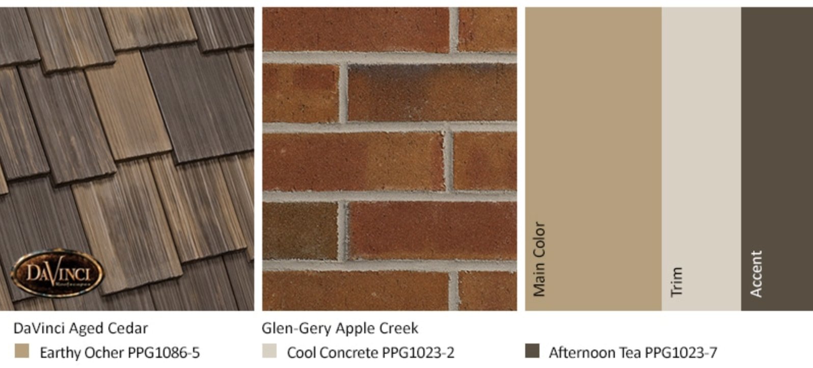 Brick with muted gold & other neutrals.