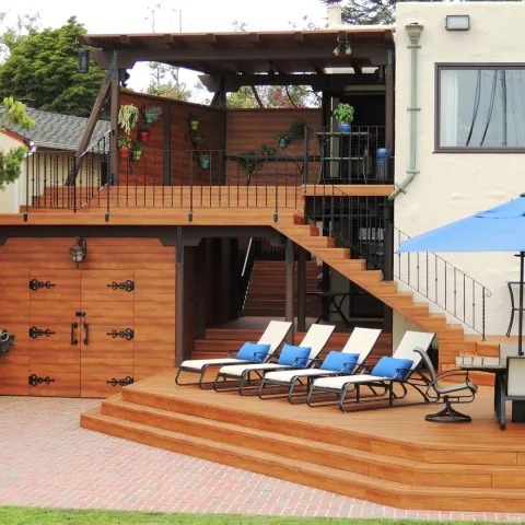 Outside deck area on house