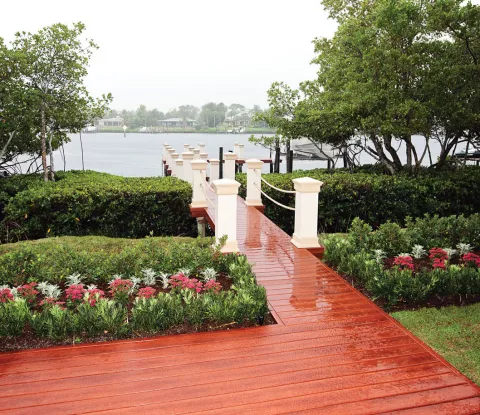 deck leading to water