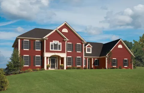 House with red siding