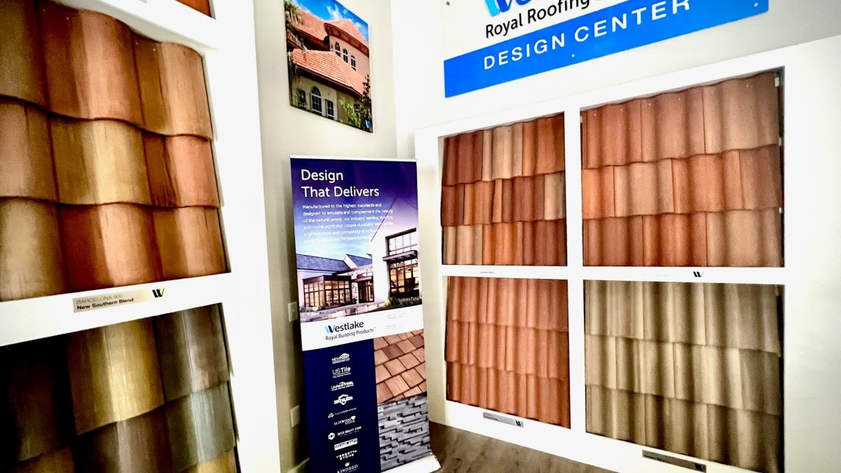 Colors in roofing showroom