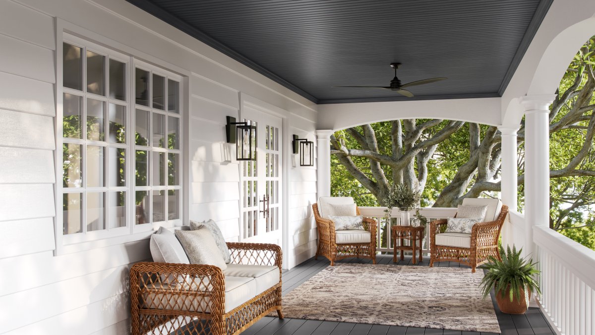 Porch with grove collection siding on roof