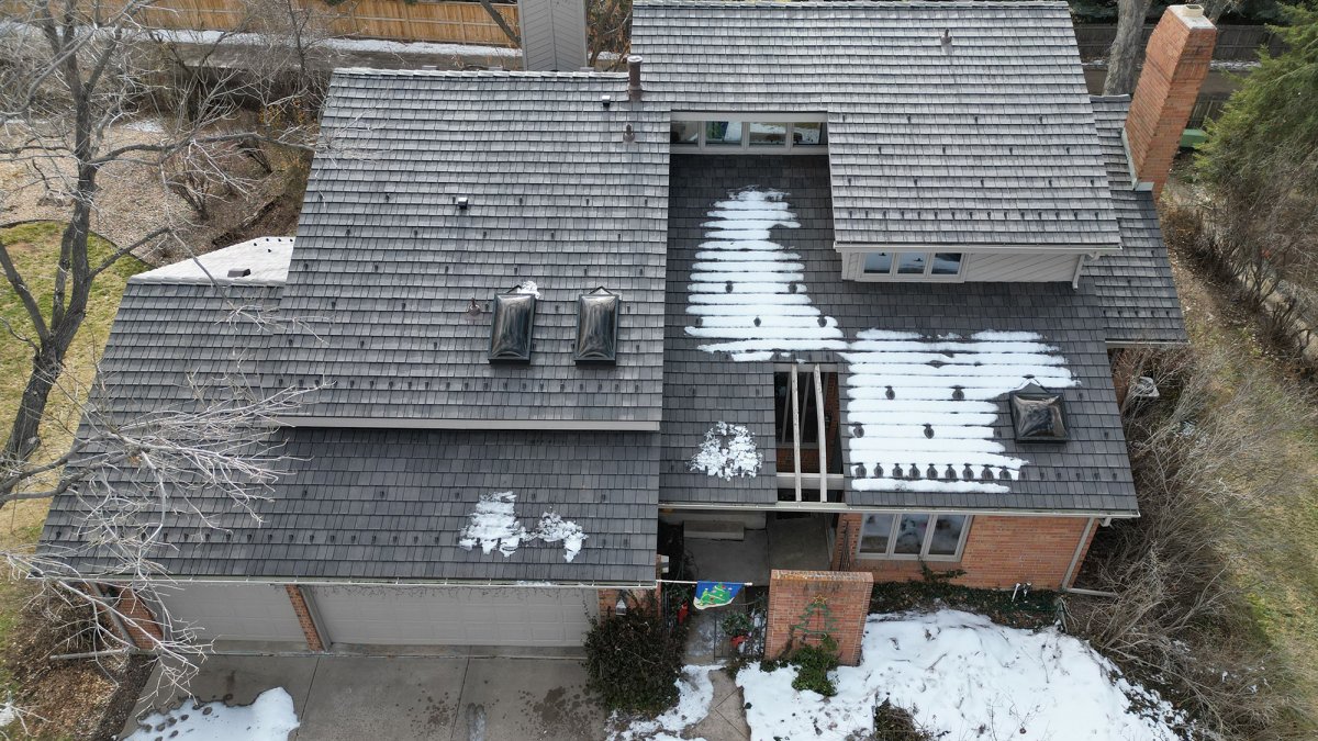 roof of house with snow