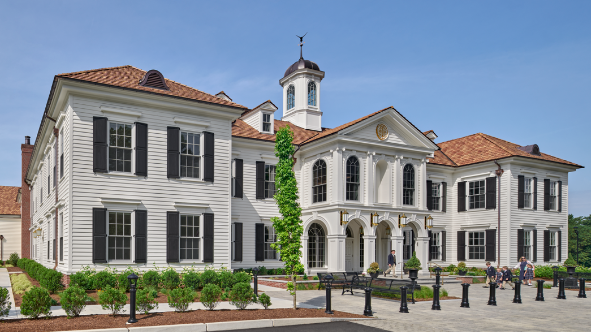 St Benedict school featuring TruExterior siding and trim
