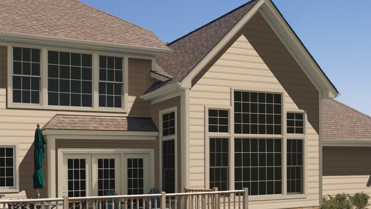 75 Beige Vinyl Exterior Home Ideas You'll Love - Houzz