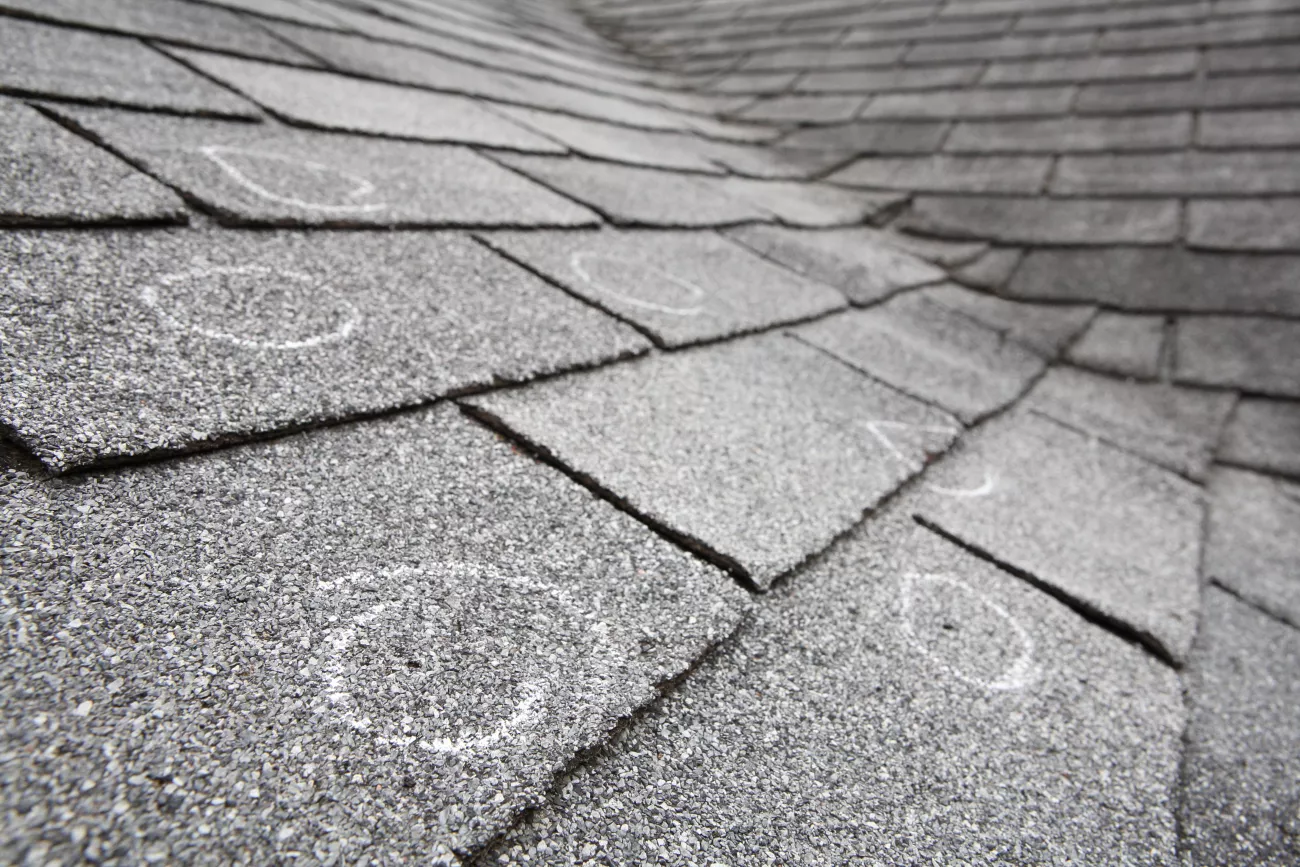 Hail spots on roof