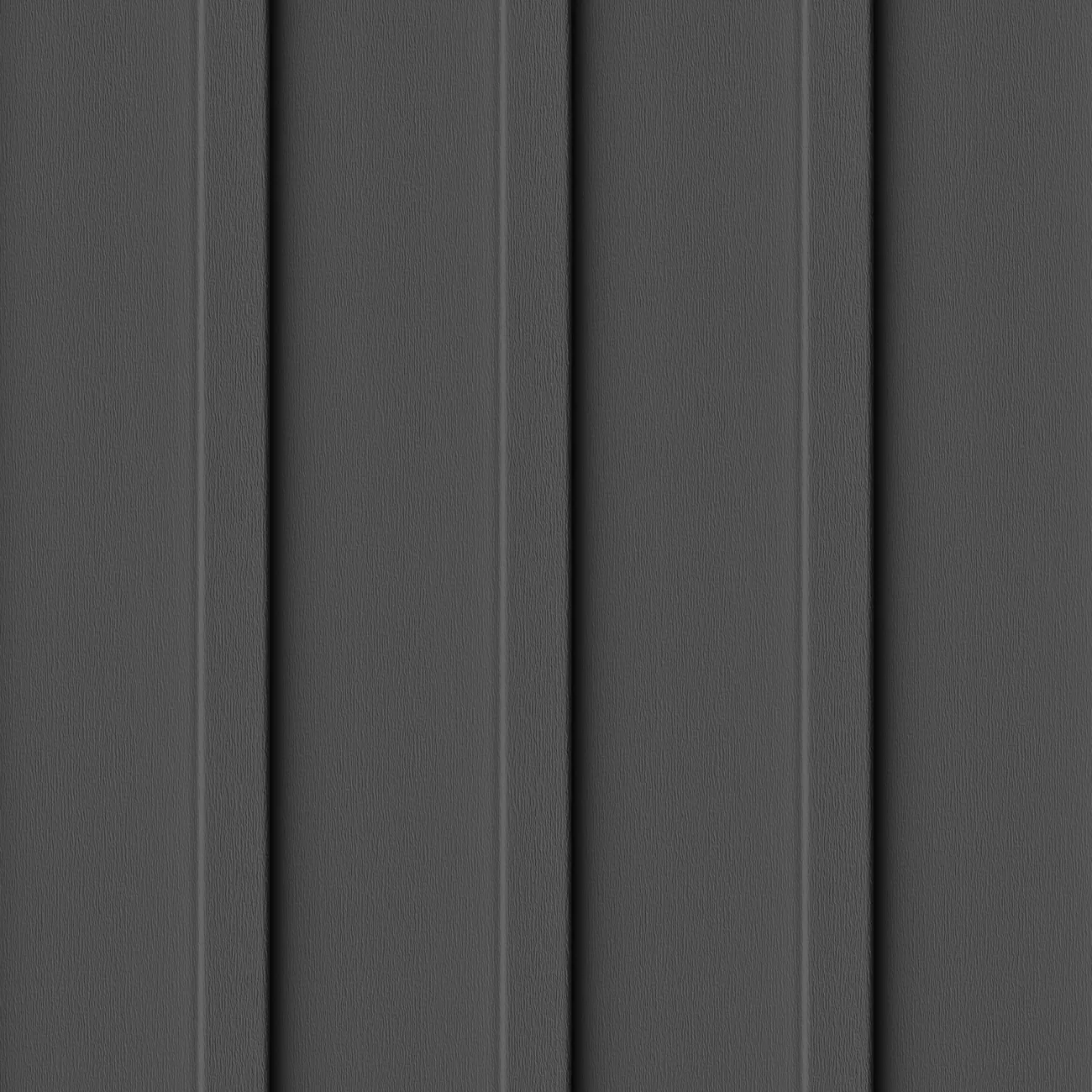 Close up product swatch of black vertical siding