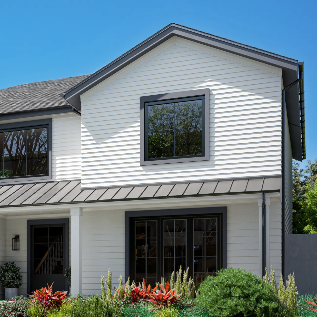 TruExterior 5/8" Lap Siding Craftsman Collection - Right Home Side View Low Angle